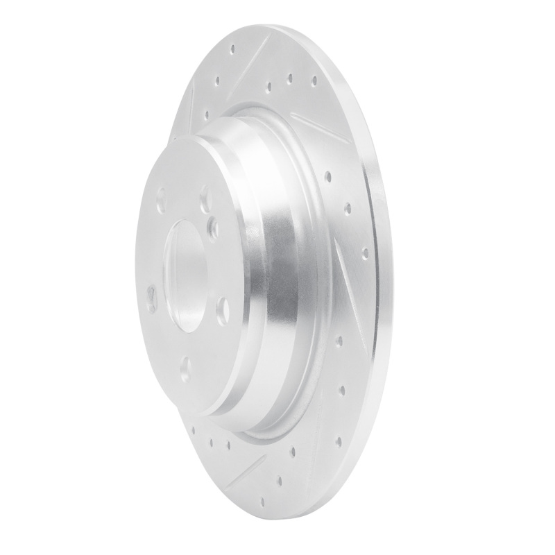 Mercedes-Benz S430 Brake Rotor (1) - Rear Left - R1 Concepts - Drilled & Slotted - Silver - `03-`06